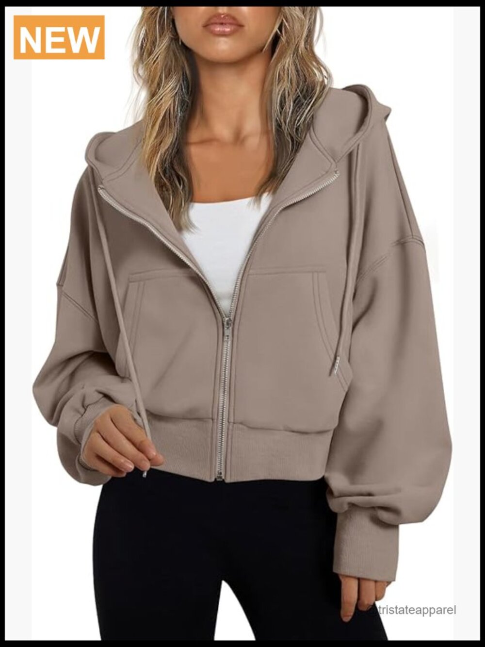 Cropped Zip Up Hoodie Oversized Lightweight Sweatshirt